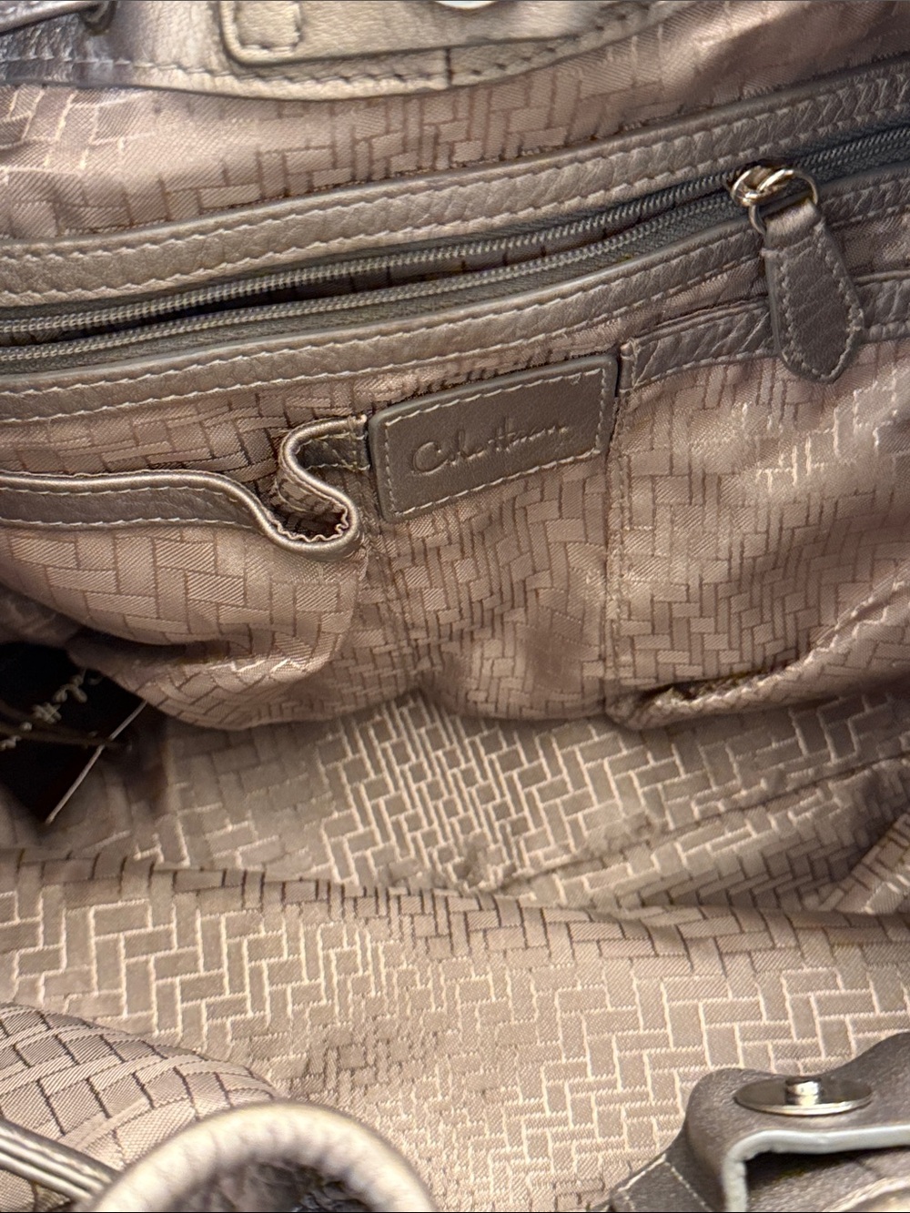 Cole Haan Pebbled Leather Drawstring Hobo in Taupe Brown - Picture 14 of 15